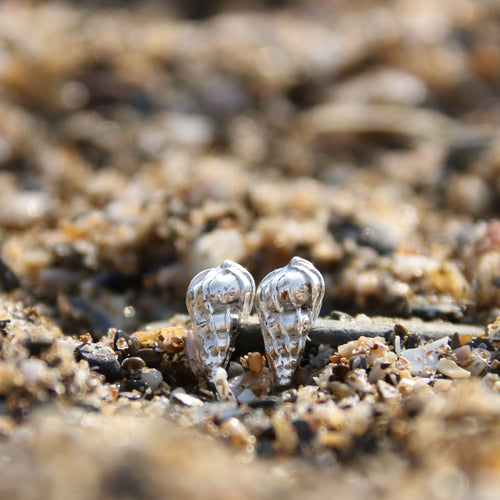 Barricane Wentletrap Studs - Two beautiful wentletrap shells cast in fine silver (0.99) creating a unique pair of studs.