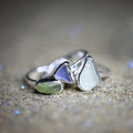 Silver Tides - Custom made sea glass ring.