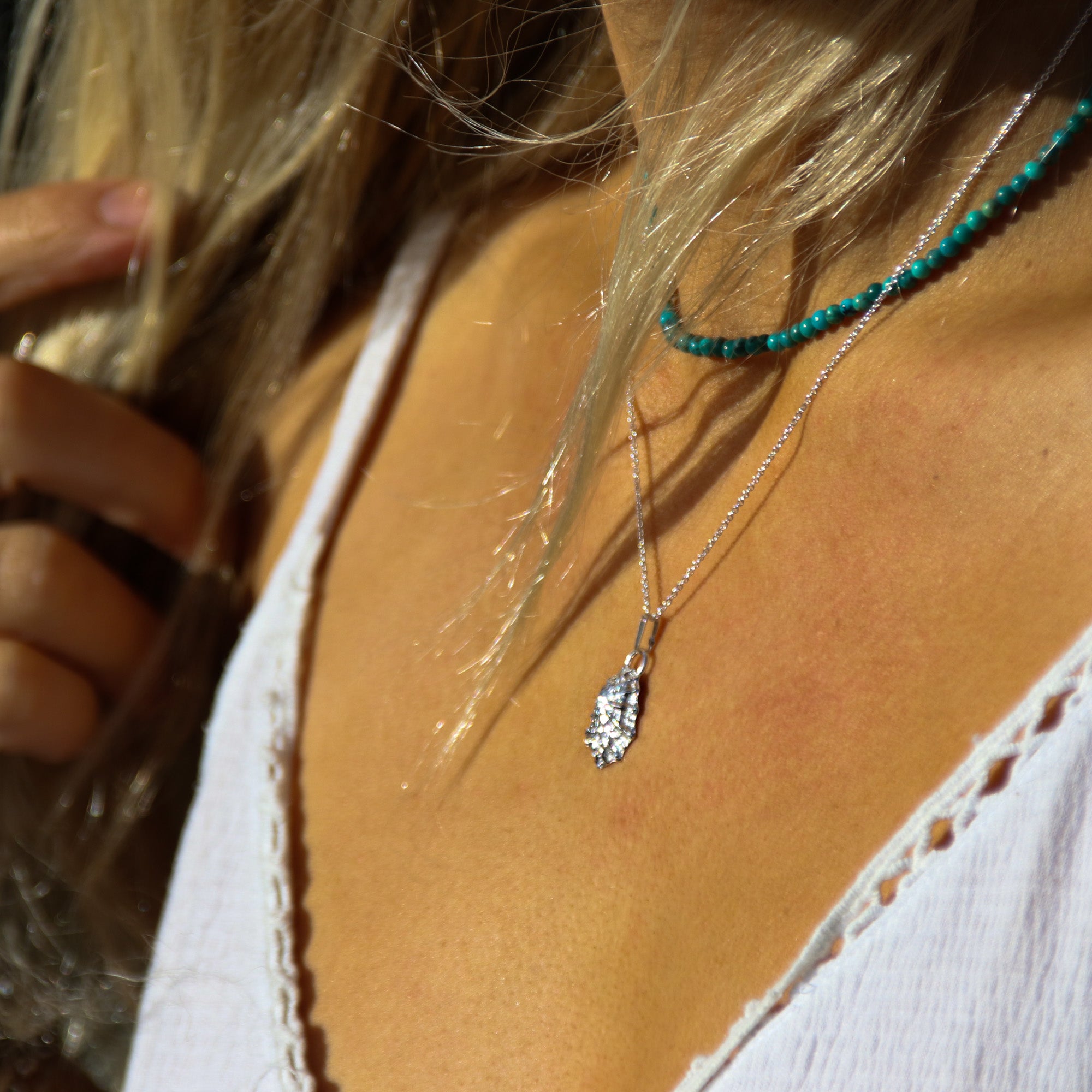 Broadsands Secrets - Fine silver limpet necklace