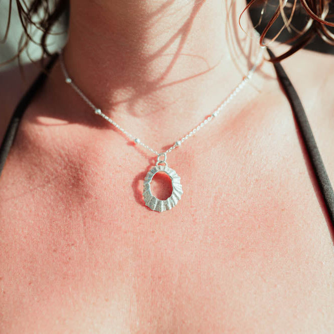 Saltwater Silver - Saltwater Souls fine silver (.999) open limpet shell cast pendant necklace.
