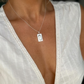Siren's Whisper - Saltwater Souls keshi pearl recycled sterling silver necklace.