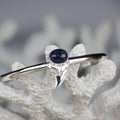 Into the Blue - Saltwater Souls kyanite and fine silver cast shark's tooth open bangle handcrafted with recycled sterling silver.