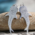 Into the Blue - Saltwater Souls recycled sterling silver whale shark earrings.