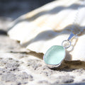 Salt Tribe - Saltwater Souls recycled sterling silver seafoam sea glass necklace.