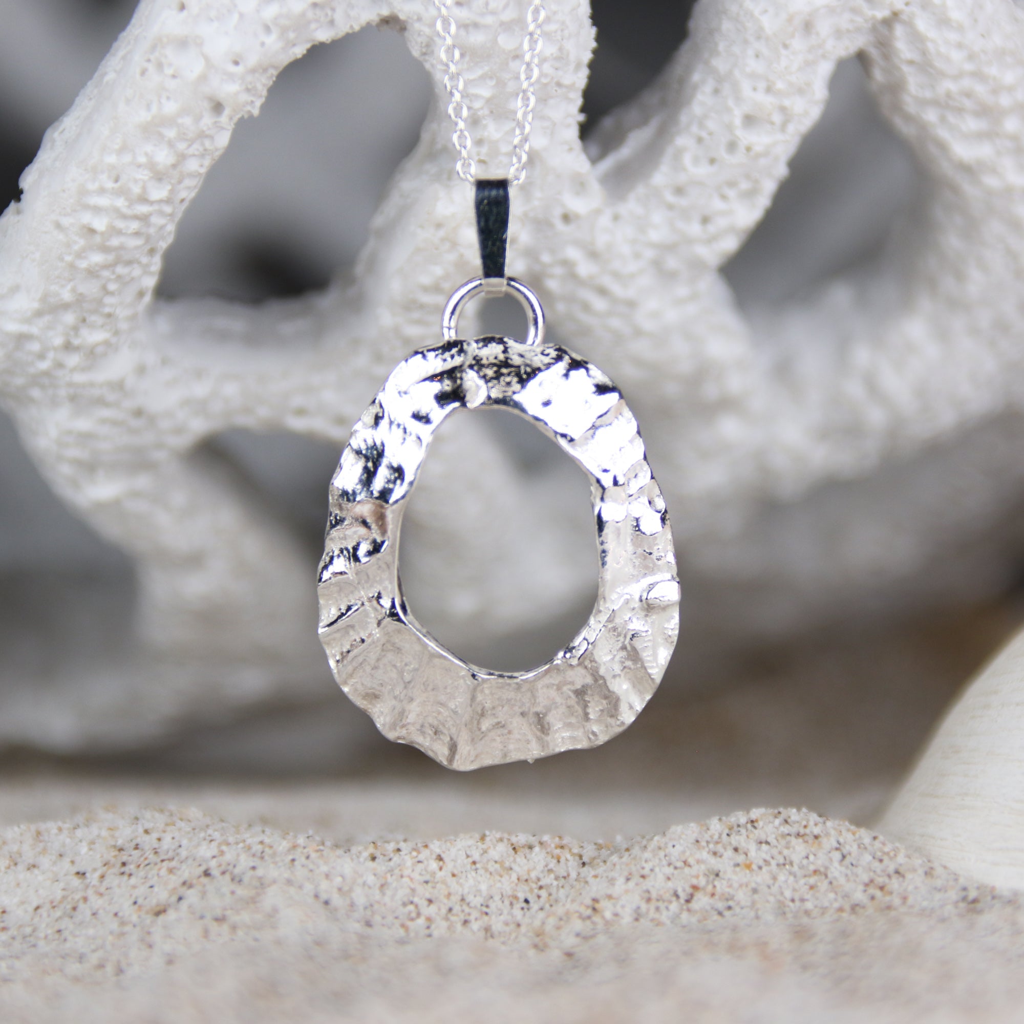 Saltwater Silver - Saltwater Souls fine silver (.999) open limpet shell cast pendant necklace.
