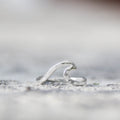 Set Wave - Saltwater Souls recycled sterling silver hammered effect wave ring.