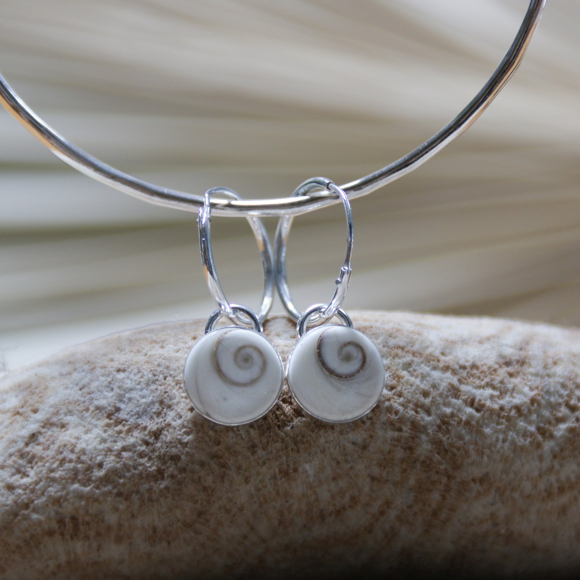Shiva's Secrets - Saltwater Souls recycled sterling silver shiva shell earrings.