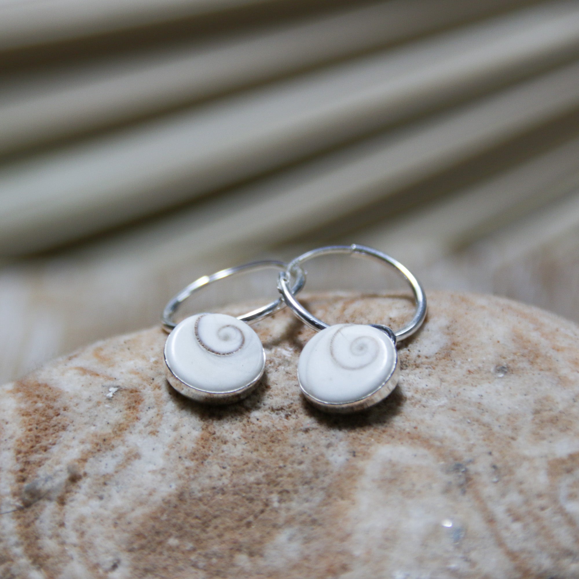 Shiva's Secrets - Saltwater Souls recycled sterling silver shiva shell earrings.