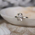 Silver Limpet Ring- Saltwater Souls fine silver (.999) cast limpet shell on a hammered effect recycled sterling silver stacking ring.