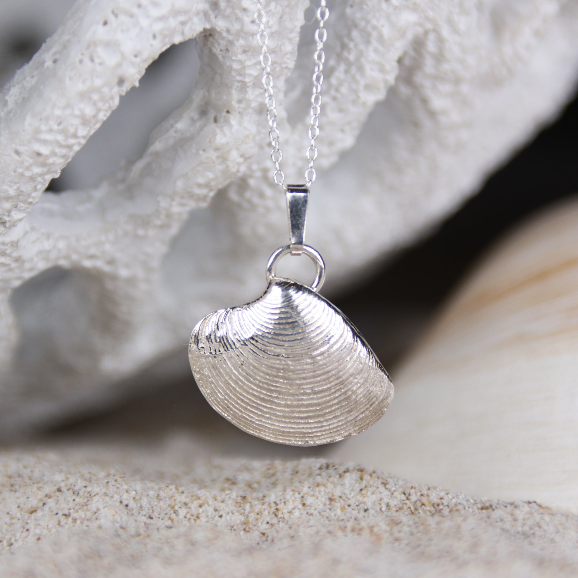 Silver Venus - Saltwater Souls fine silver (.999) venus shell cast pendant necklace