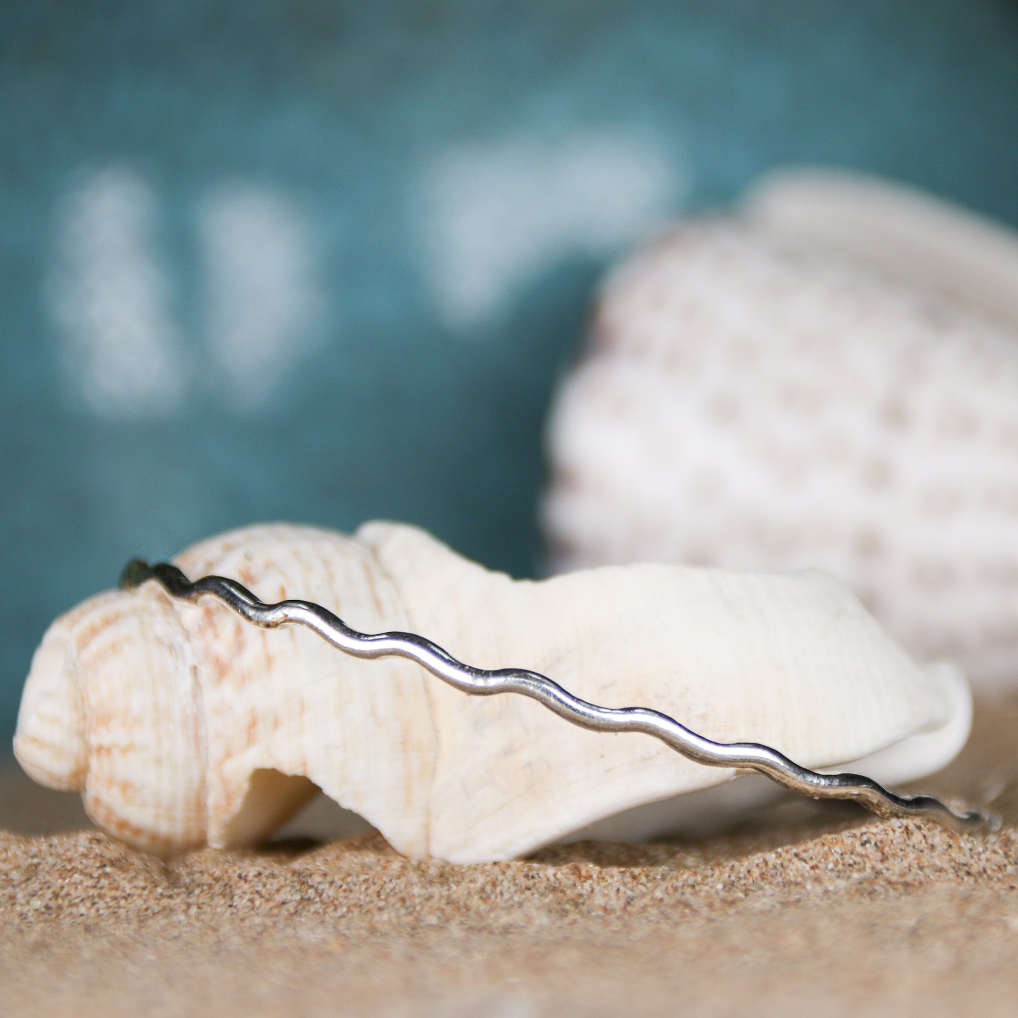 Swell Lines - Saltwater Souls swell lines hammered effect bangle, handcrafted with recycled sterling silver.