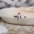 Tide Line Ring - A beautiful auger shell cast in fine silver (0.999) and set upon a recycled sterling silver hammered band.