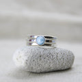 Water Goddess - Saltwater Souls larimar sterling silver stacking ring.