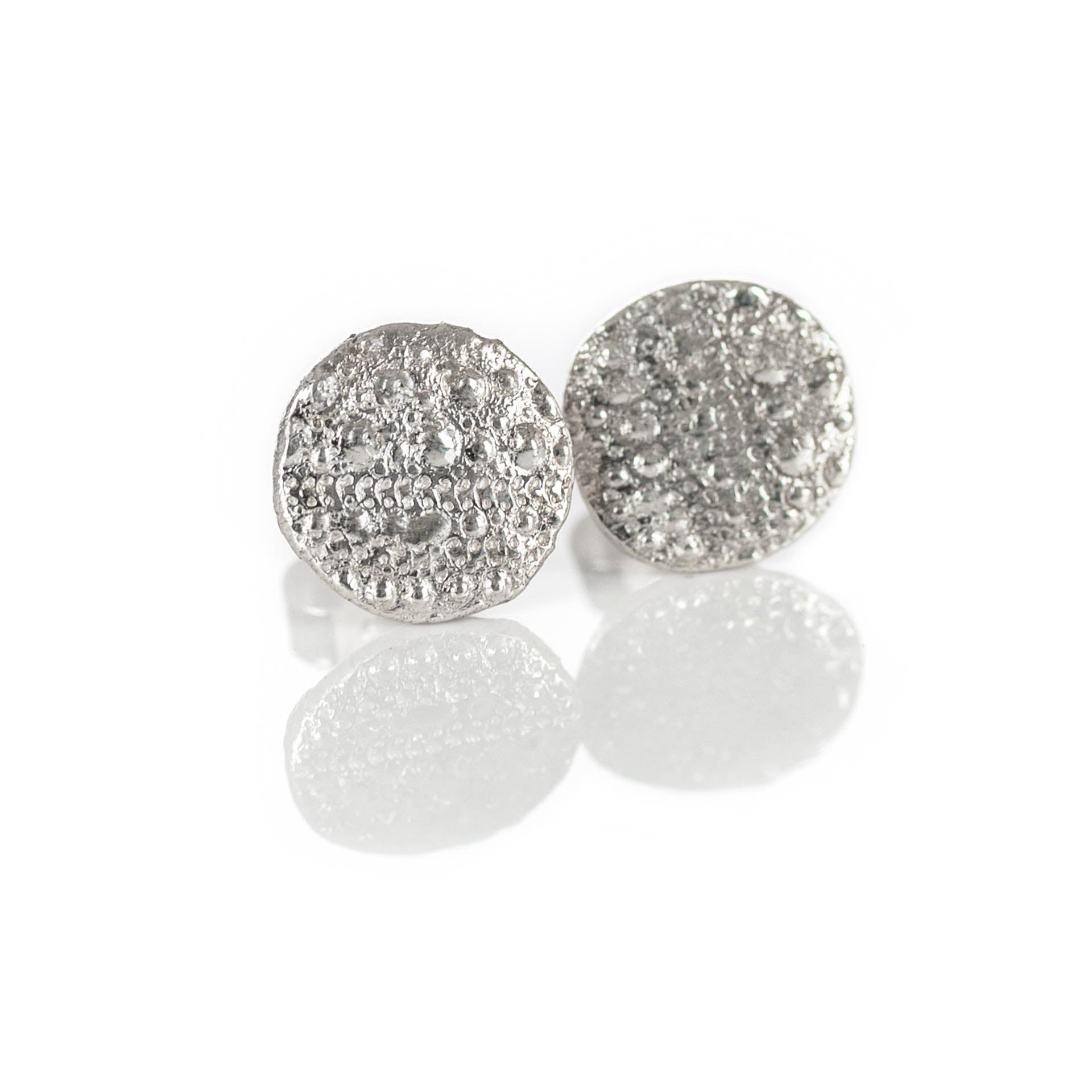 Little Urchin Studs - Urchin textured sterling silver studs, cast in fine silver (0.999) from a real urchin shell.