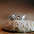 Rockpool Studs - Two beautiful sea shells found at Newberry Beach, Combe Martin, North Devon, cast in fine silver (0.999) creating a unique pair of studs.