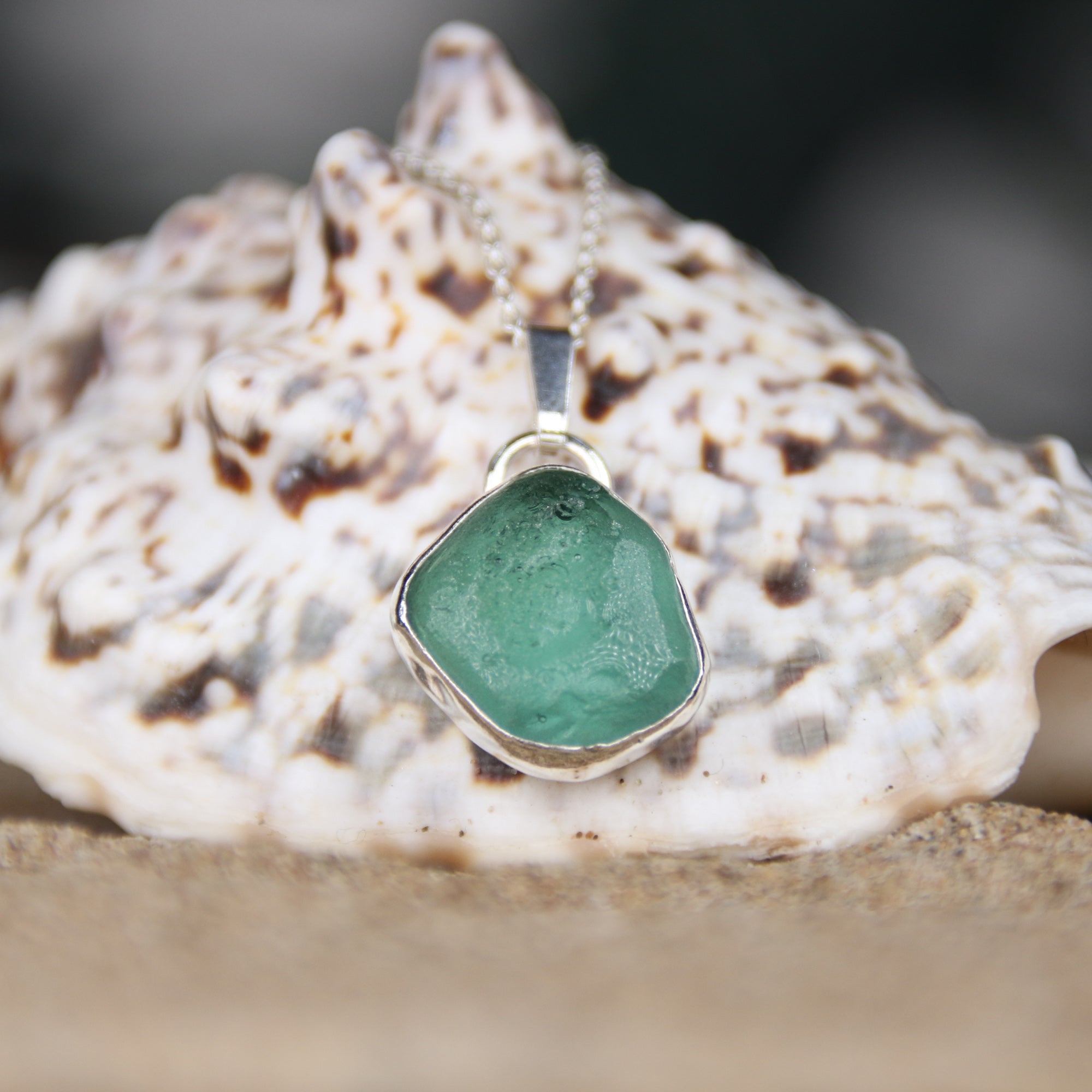 Salt Tribe - Saltwater Souls recycled sterling silver sea glass necklace.
