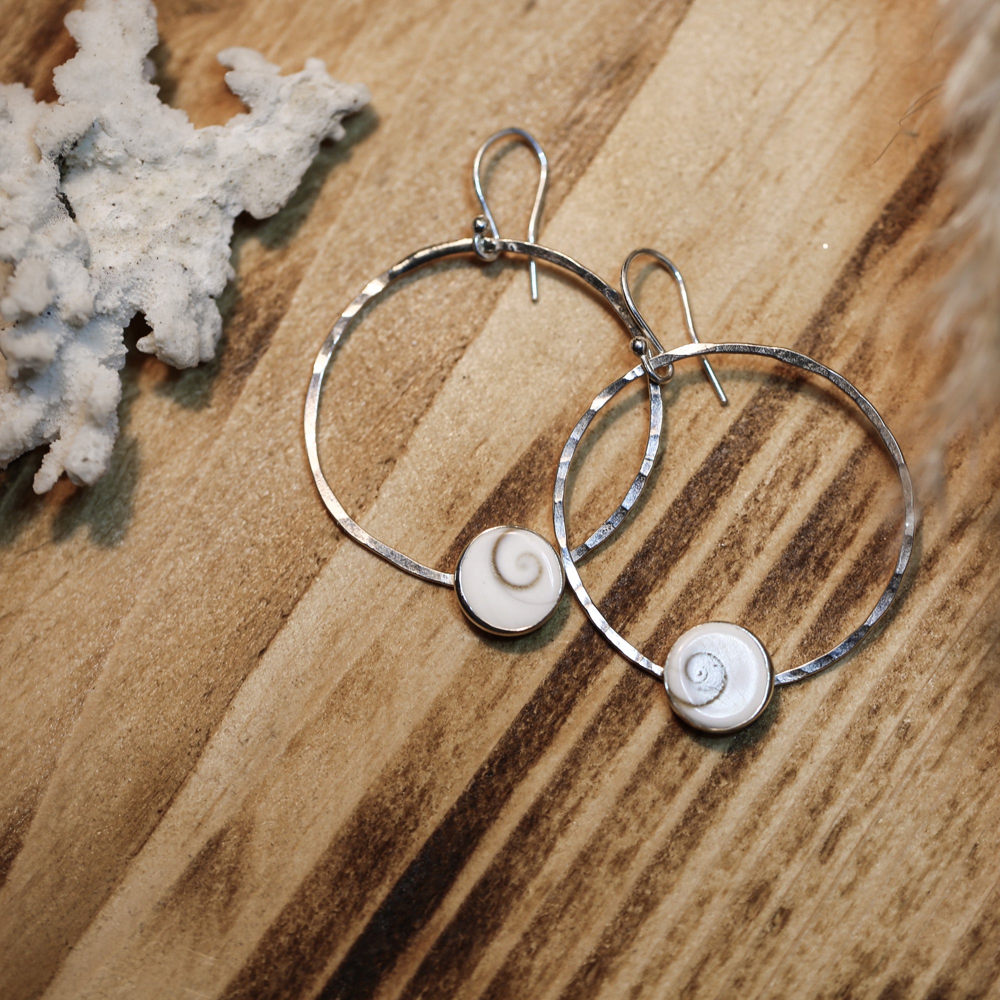 Shiva Tides - Saltwater Souls recycled sterling silver shiva shell earrings.