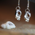 Silver Shore Earrings - Saltwater Souls fine silver (.999) cast sea shell delicate sterling silver drop earrings.