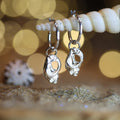 Silver Shore Hoops - Saltwater Souls fine silver (.999) cast sea shell delicate sterling silver hoop earrings.